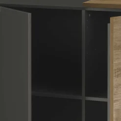 Clearance Wohnen 181x94x44 Hochglanz Sideboard in Dunkelgrau - Eracosta