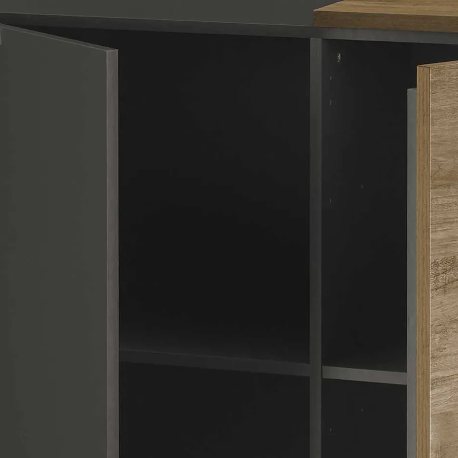 Clearance Wohnen 181x94x44 Hochglanz Sideboard in Dunkelgrau - Eracosta