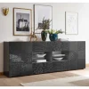 Hot Wohnen 241x84x42 Hochglänzendes Sideboard in Grau - Ipatal