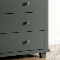 Clearance Wohnen 90x113x42 Hochkommode in Dunkelgrün - Daney