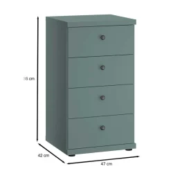 Sale Wohnen 47x86x42 Hochkommode in Graugrün - Rajavo