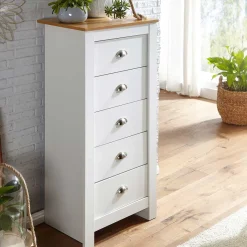 Sale Wohnen 53x114x39 Hochkommode mit fünf Schubladen - Intora