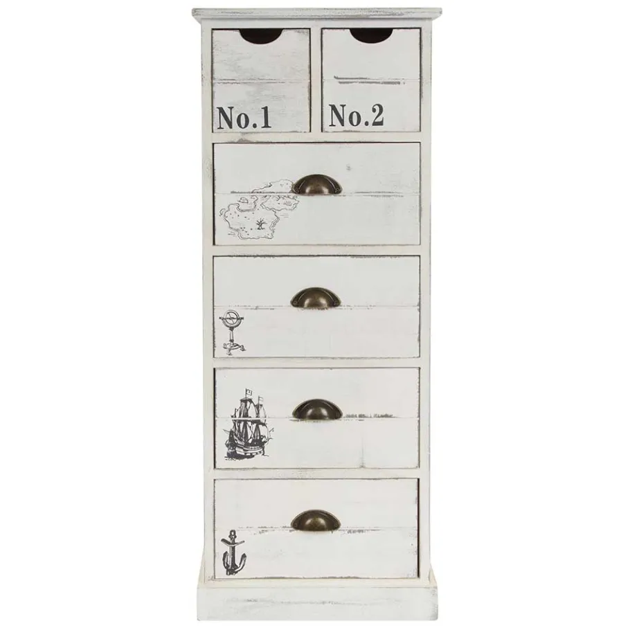Best Wohnen 40x104x30 Hochkommode mit maritimen Motiven - Maggiore