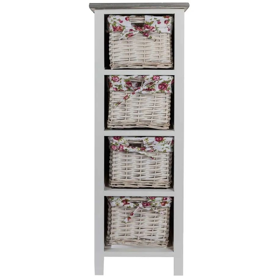 Online Wohnen 31x89x31 Hochkommode mit vier Körben - Galiferia