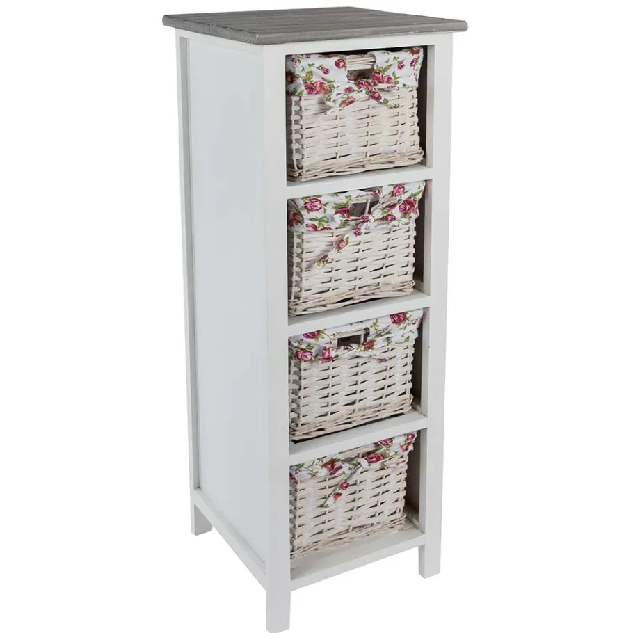 Online Wohnen 31x89x31 Hochkommode mit vier Körben - Galiferia