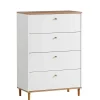 Wohnen 80x117x40 Hochkommode mit vier Schubladen - Ambreros
