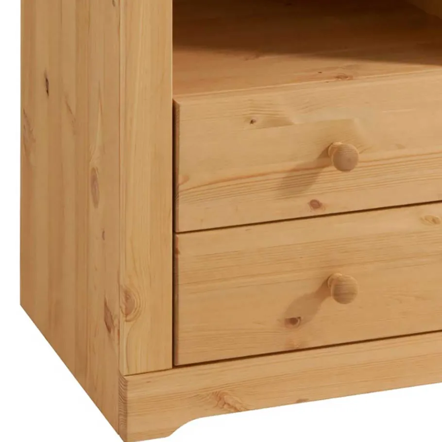 Online Wohnen 55x100x35 Hochkommode mit zwei Fächern - Silevos