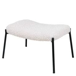 Discount Wohnen 61x41x36 Hocker mit Plüsch Sitz in Weiß - Elefonas