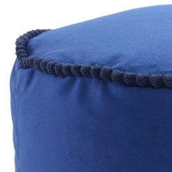 Clearance Wohnen 45x38x45 Hocker Pouf aus Samt in Blau - Quinn