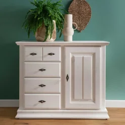 Outlet Wohnen 114x94x47 Hohe Kommode im Landhausstil - Beato