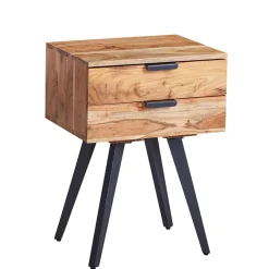 New Wohnen 47x65x35 Hohe Nachtkommode aus Akazie Natur - Ishi