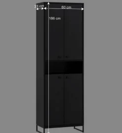 Online Wohnen 60x186x33 Hoher Schuhschrank mit 4 Türen & Fach - Anderian