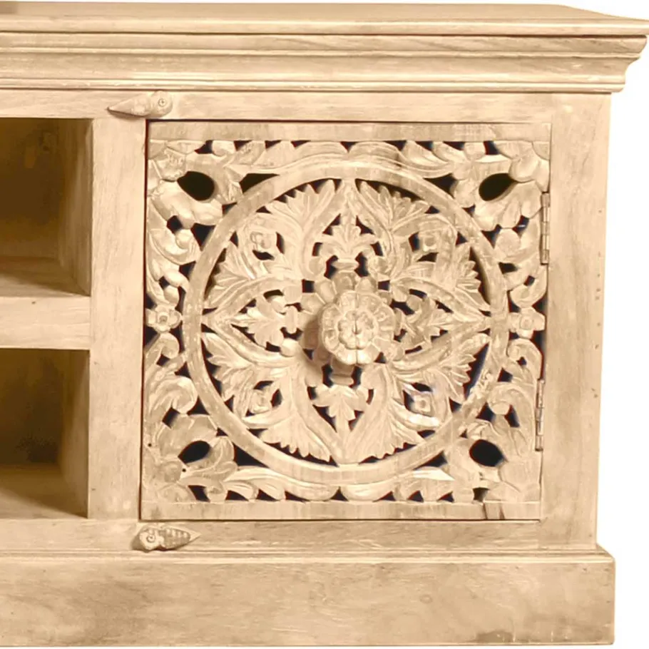 Sale Wohnen 150x60x40 Holz Lowboard mit Ornamenten - Runiasa