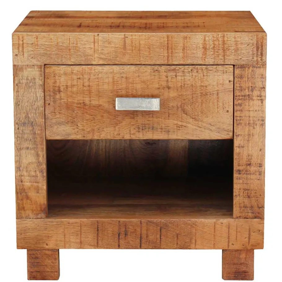Wohnen 40x40x30 Holz Nachtkonsole mit Schublade & Fach - Lance