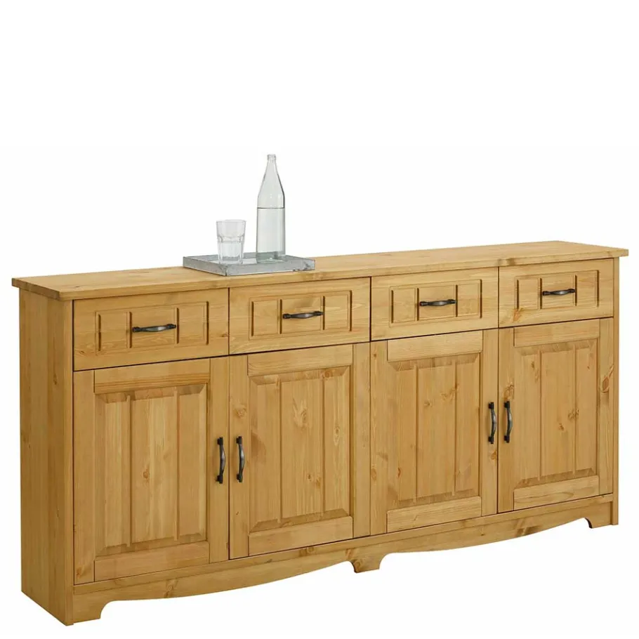 Sale Wohnen 194x89x37 Holz Sideboard aus Kiefer Natur - Vanpos