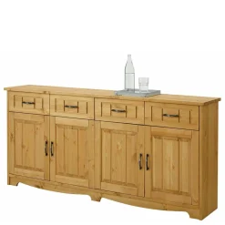 Sale Wohnen 194x89x37 Holz Sideboard aus Kiefer Natur - Vanpos