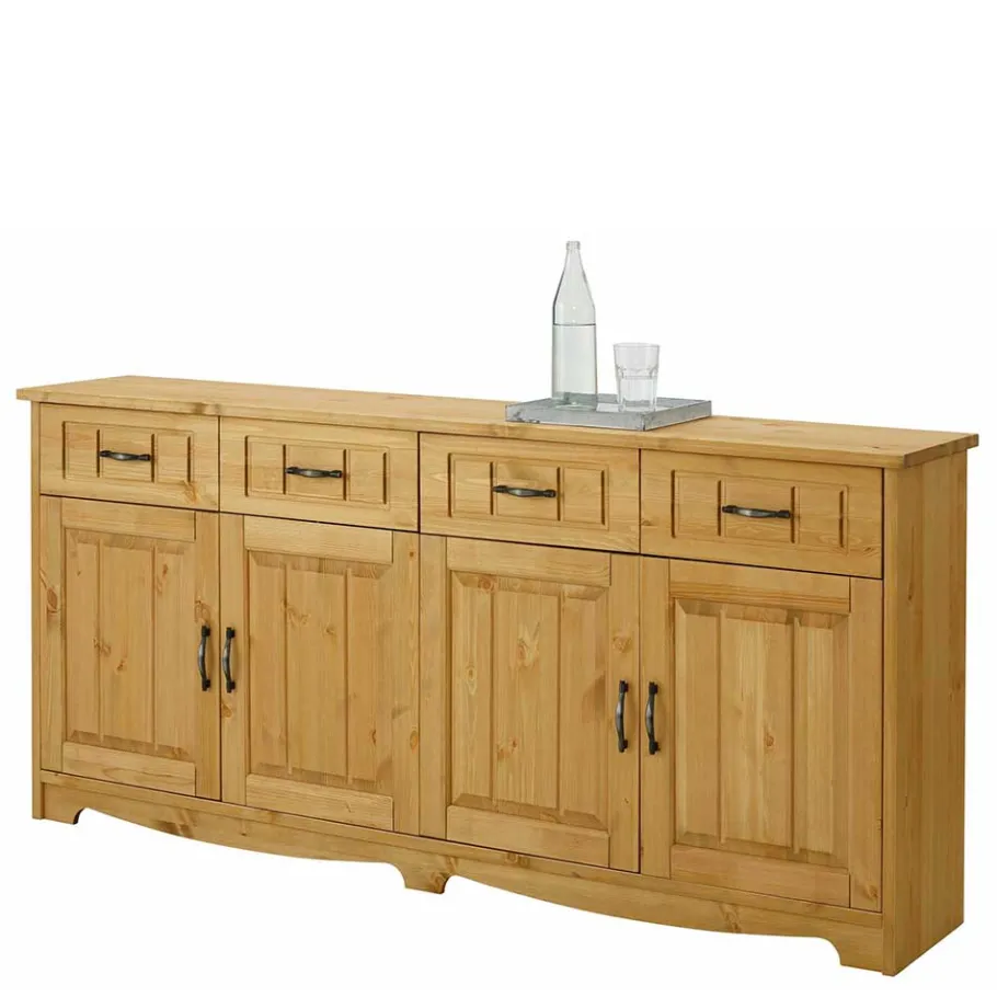 Sale Wohnen 194x89x37 Holz Sideboard aus Kiefer Natur - Vanpos