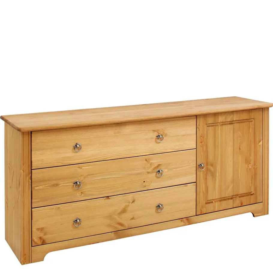 Sale Wohnen 152x68x38 Holzkommode mit 3 breiten Schubladen - Imressa