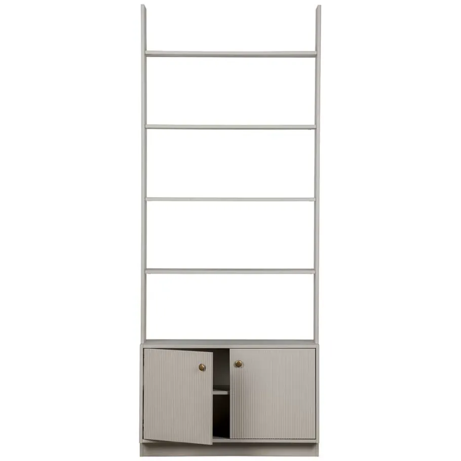 Wohnen 80x200x35 Holzregal in Grau im Skandi Design - Huvina