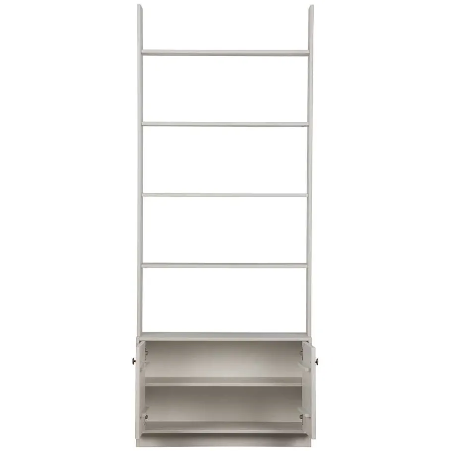 Wohnen 80x200x35 Holzregal in Grau im Skandi Design - Huvina