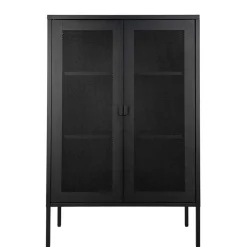 Discount Wohnen 80x120x40 Industrial Highboard mit Gittertüren - Zadegna