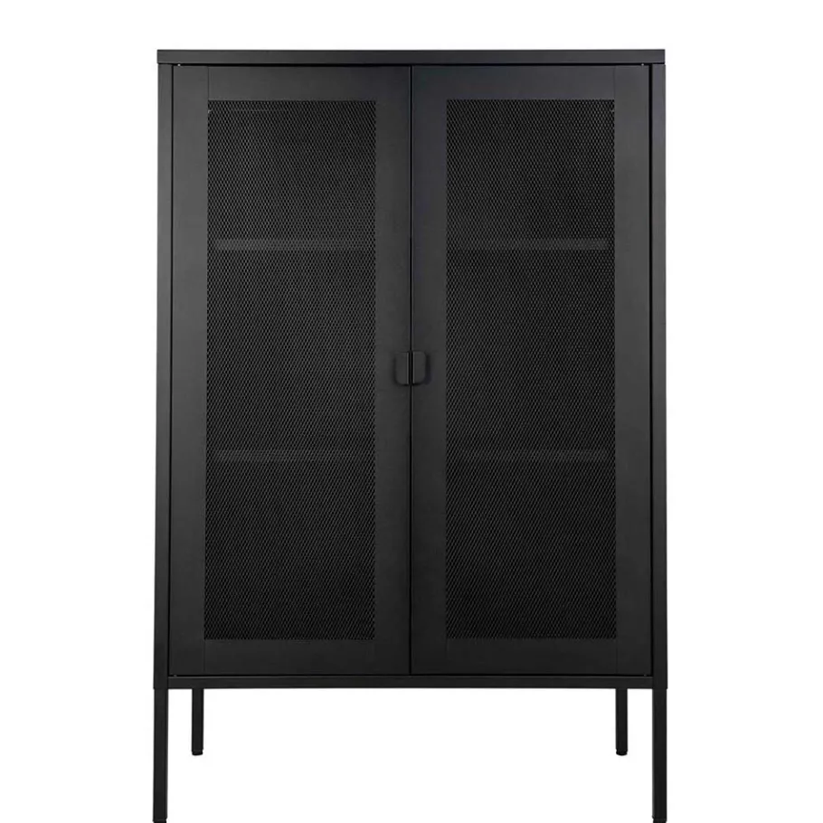 Discount Wohnen 80x120x40 Industrial Highboard mit Gittertüren - Zadegna