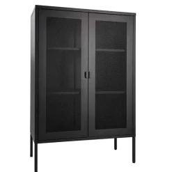 Discount Wohnen 80x120x40 Industrial Highboard mit Gittertüren - Zadegna