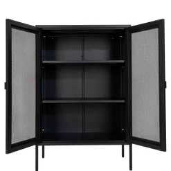Discount Wohnen 80x120x40 Industrial Highboard mit Gittertüren - Zadegna