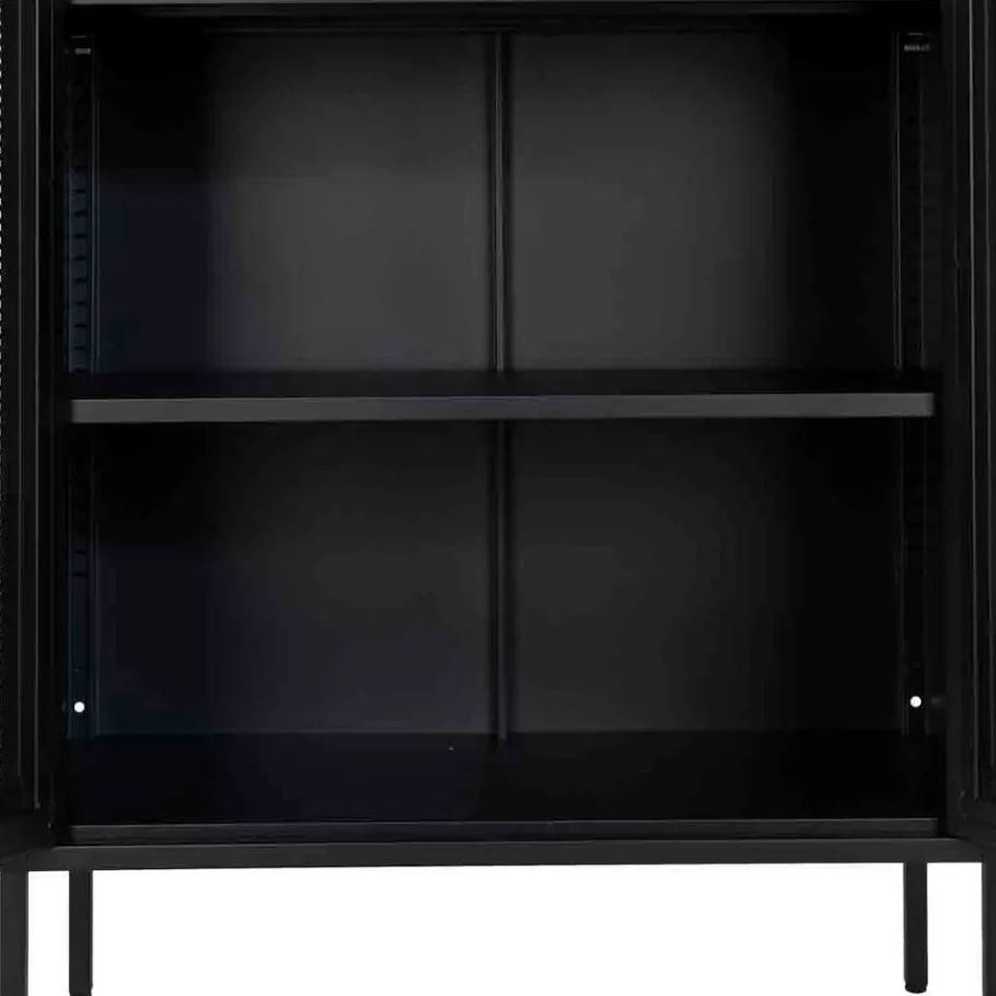 Discount Wohnen 80x120x40 Industrial Highboard mit Gittertüren - Zadegna