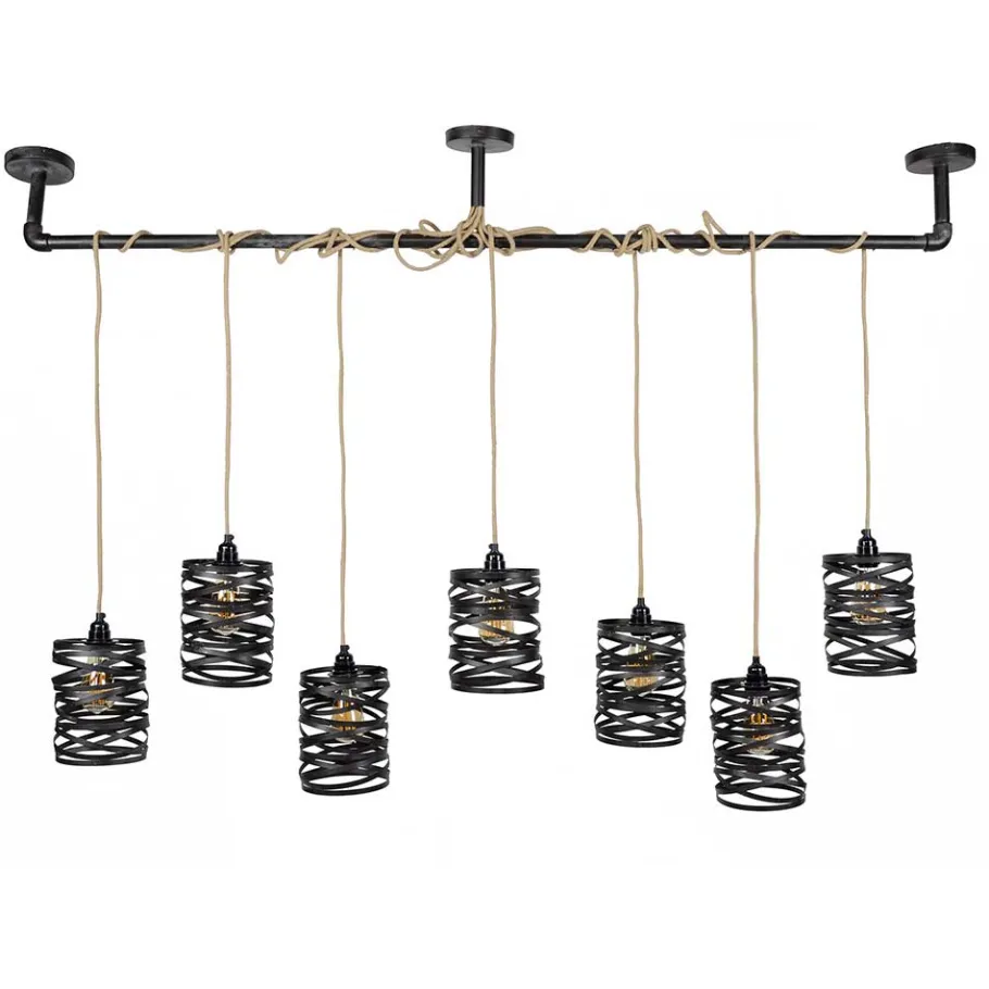 Best Wohnen 157x150x15 Industrial Hängelampe 7-flammig - Pyrko
