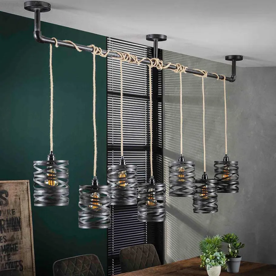 Best Wohnen 157x150x15 Industrial Hängelampe 7-flammig - Pyrko
