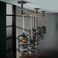 Best Wohnen 157x150x15 Industrial Hängelampe 7-flammig - Pyrko