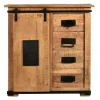 Discount Wohnen 77x80x38 Industrial Kommode mit Schiebetür - Eswan