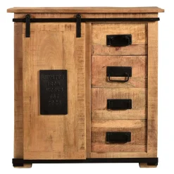 Discount Wohnen 77x80x38 Industrial Kommode mit Schiebetür - Eswan