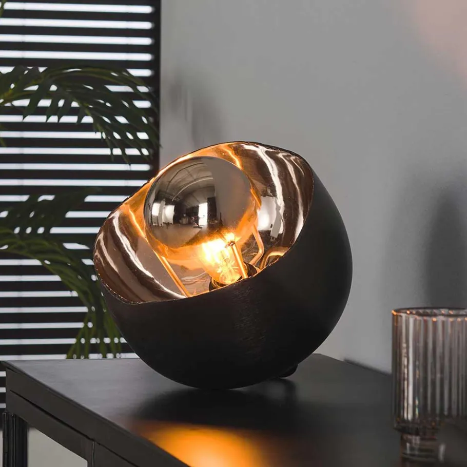 Best Wohnen 28x28x28 Industry Tischleuchte in Schwarz Nickel - Luzerno