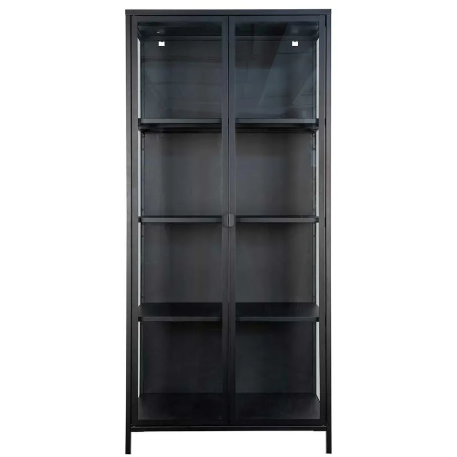 Online Wohnen 80x175x35 Industry Vitrine aus Glas & Stahl - Nikosia
