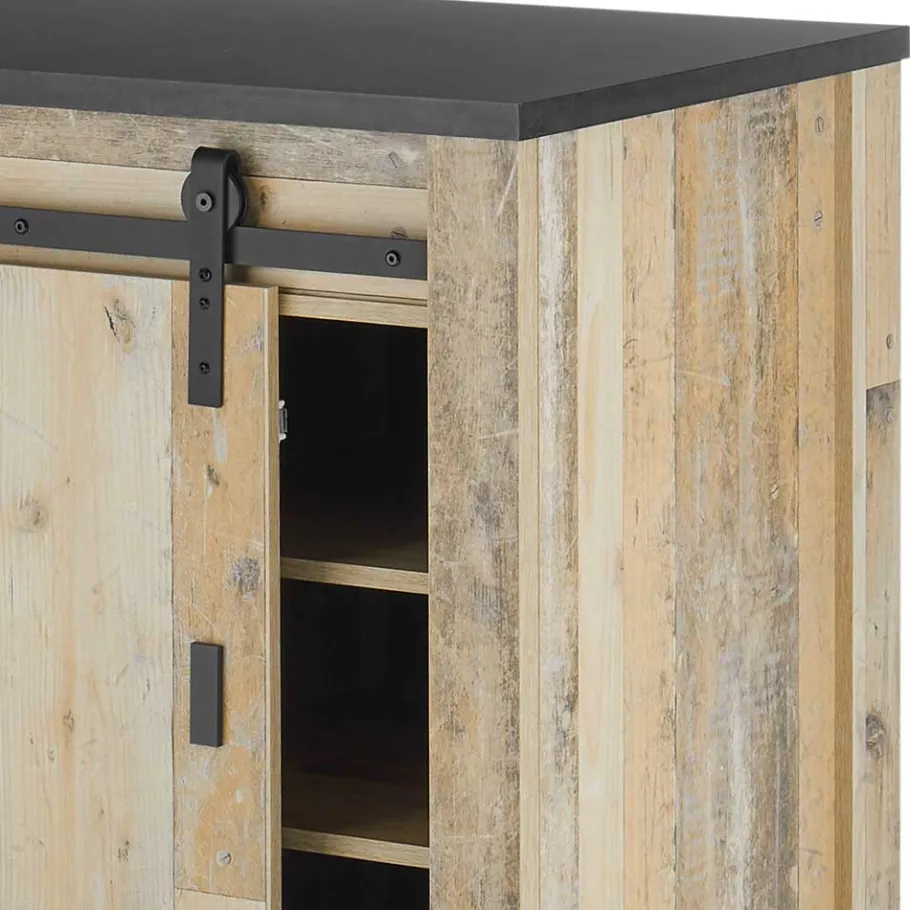 Online Wohnen 161x93x64 Küche Anrichte in Holz verwittert - Garisa