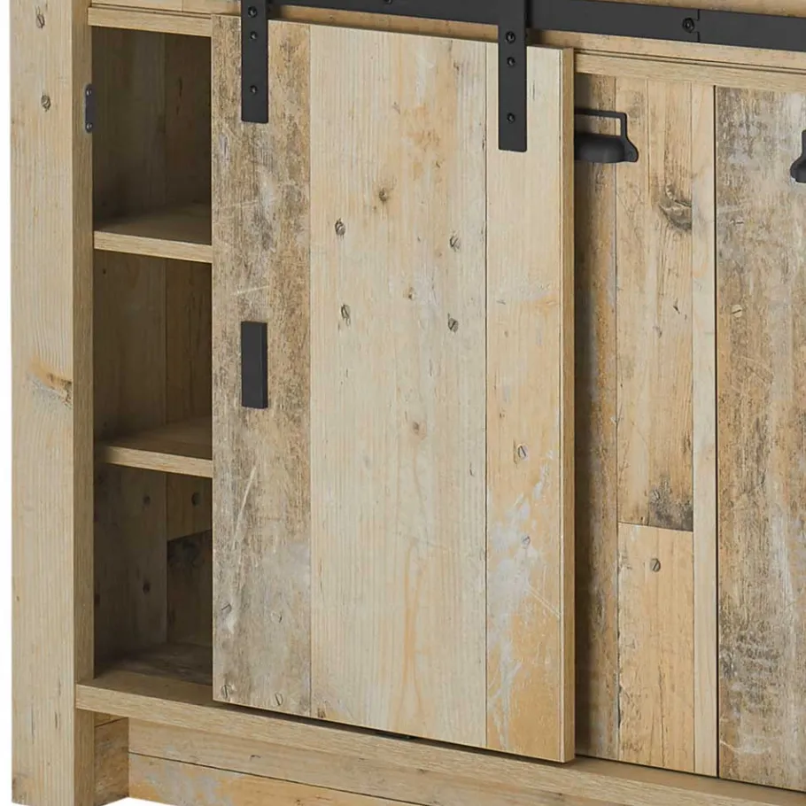 Online Wohnen 161x93x64 Küche Anrichte in Holz verwittert - Garisa