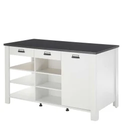Sale Wohnen 161x93x77 Kücheninsel in Weiß & Anthrazit - Eture