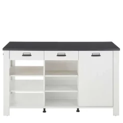 Sale Wohnen 161x93x77 Kücheninsel in Weiß & Anthrazit - Eture