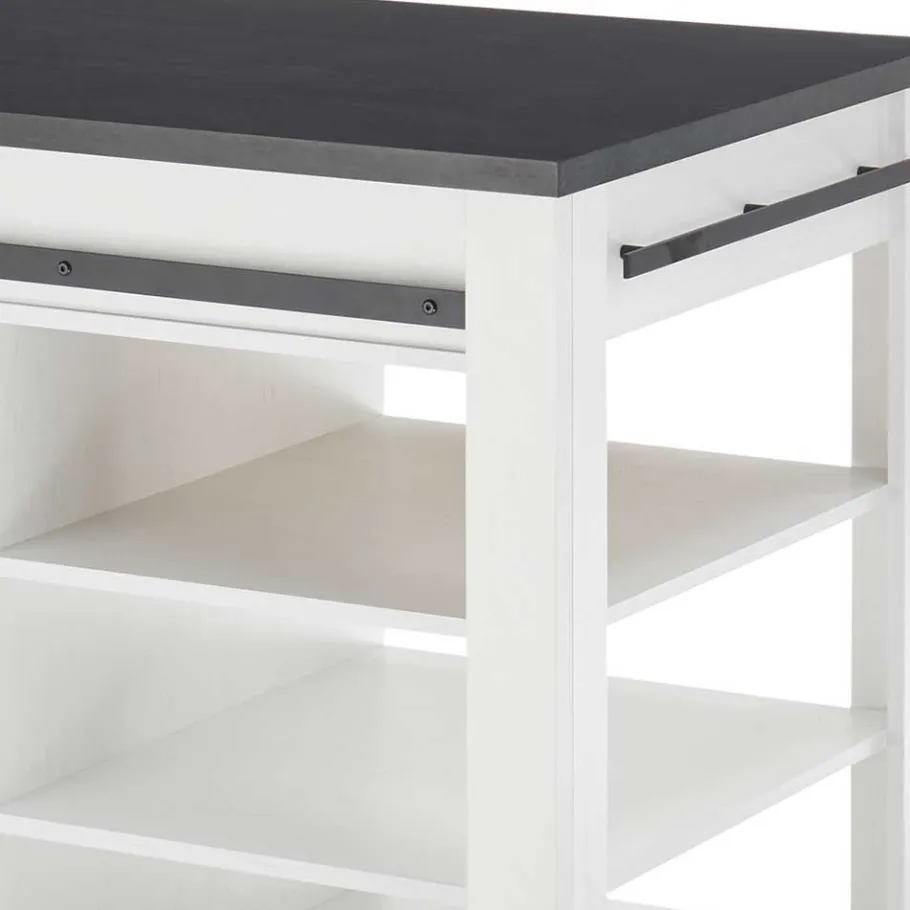 Sale Wohnen 161x93x77 Kücheninsel in Weiß & Anthrazit - Eture
