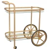 Online Wohnen 69x75x43 Klassischer Barwagen aus Glas & Metall - Zelda