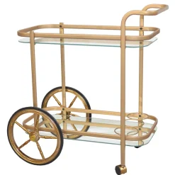 Online Wohnen 69x75x43 Klassischer Barwagen aus Glas & Metall - Zelda