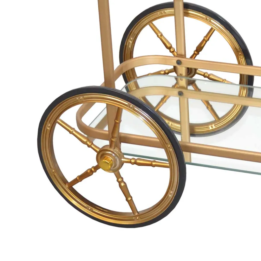 Online Wohnen 69x75x43 Klassischer Barwagen aus Glas & Metall - Zelda