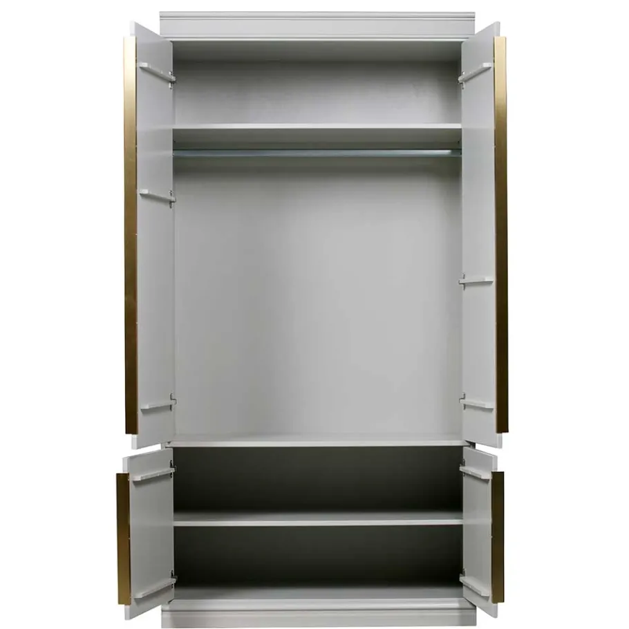 Online Wohnen 110x215x62 Kleiderschrank in Hellgrau - Emra