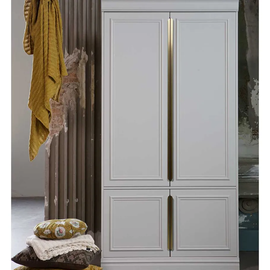 Online Wohnen 110x215x62 Kleiderschrank in Hellgrau - Emra
