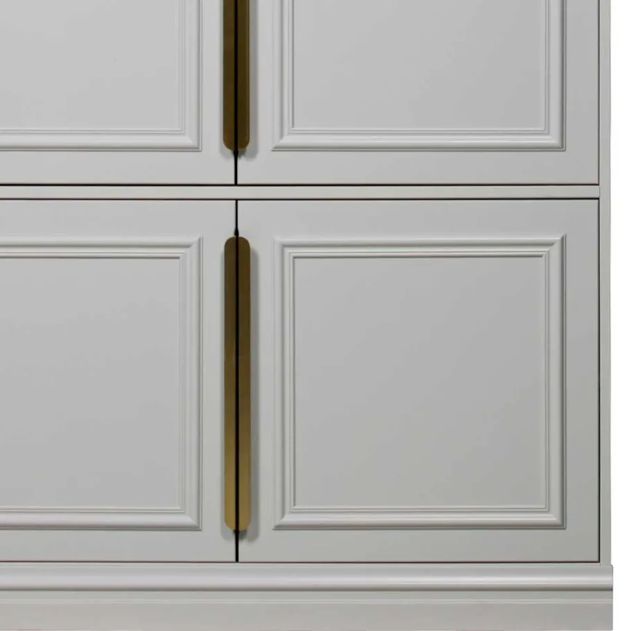 Online Wohnen 110x215x62 Kleiderschrank in Hellgrau - Emra