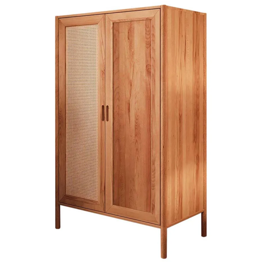 Hot Wohnen 108x175x60 Kleiderschrank mit Wiener Geflecht Tür - Indrya