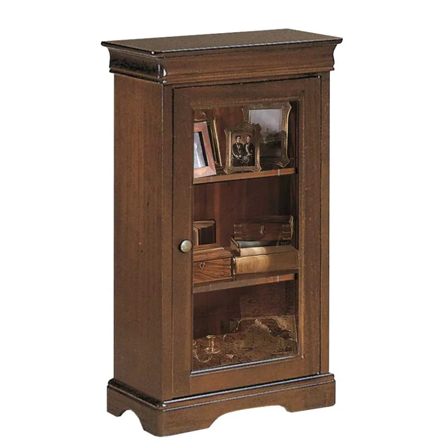 Hot Wohnen 51x92x32 Kleine Vitrine mit einer Glastür - Lemerzi