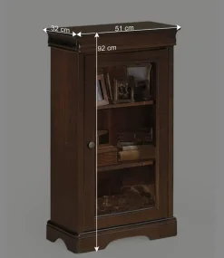 Hot Wohnen 51x92x32 Kleine Vitrine mit einer Glastür - Lemerzi